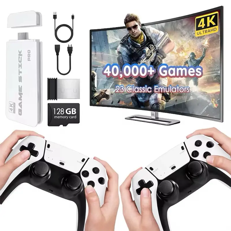 M15 Pius Retro Game Console Joystick, Classic Video Game Controller, Upgraded Dual Controllers different Emulators, Plug-And-Play Compact TV Gaming Stick, Dual 2.4g  Controllers