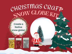 Shatterproof Santa & Christmas Tree Snow Globe Craft with Glitter | Christmas Craft Kit | DIY Christmas Keepsake, Kids Christmas Craft