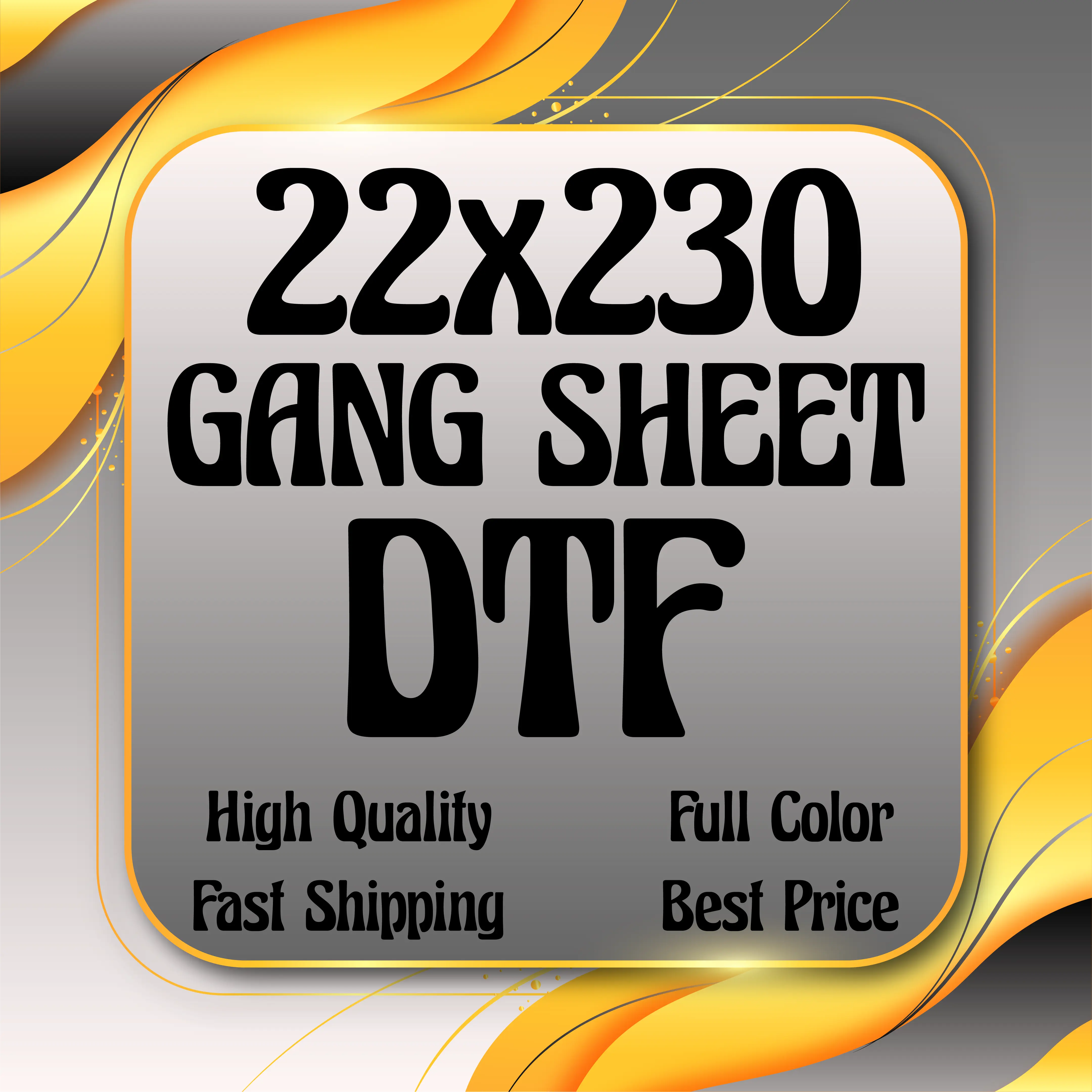 Custom DTF Transfers, DTF Print, DTF Prints, High-Quality Transfer, Full Color Prints, Custom 22x230 Gang Sheet DTF
