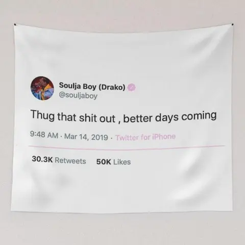 Viral Social Media Quote Text Art Wall Hanging Tapestry - Lightweight Resilient Polyester Velvet Home Bedroom Decor, Easy-Hang Room Decor Accessories, Ideal Valentine's Gift for College Dorms, House Use & Storage
