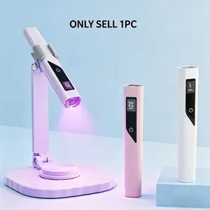 New screen display gel nail lamp, 2-in-1 portable nail lamp, can be used by hand, with a rotating bracket to free hands, USB charging, fast drying without black hands, home and nail salon must-have, women's nail accessories, holiday gifts