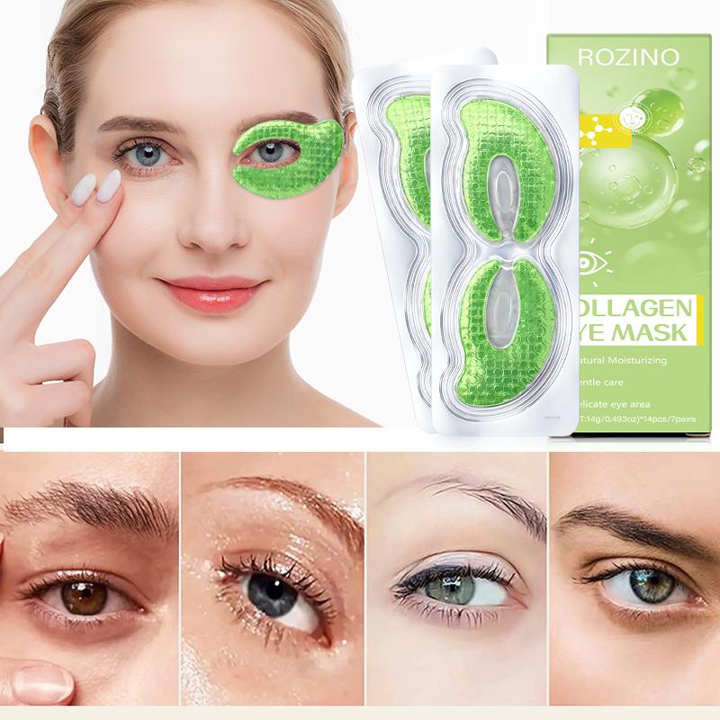 ROZINO Collagen Eye Mask for Moisturizing Fine Lines Dark Circles & Puffy Eyes Under Eye Patches Natural Formula