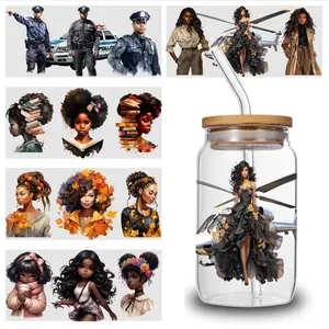 5 Sheets Fashion Art uv dtf transfer sticker Hopeful Quotes Glass uv dtf cup wraps Waterproof Rub on Transfers Designs Positive Affirmations magnetic series graffiti