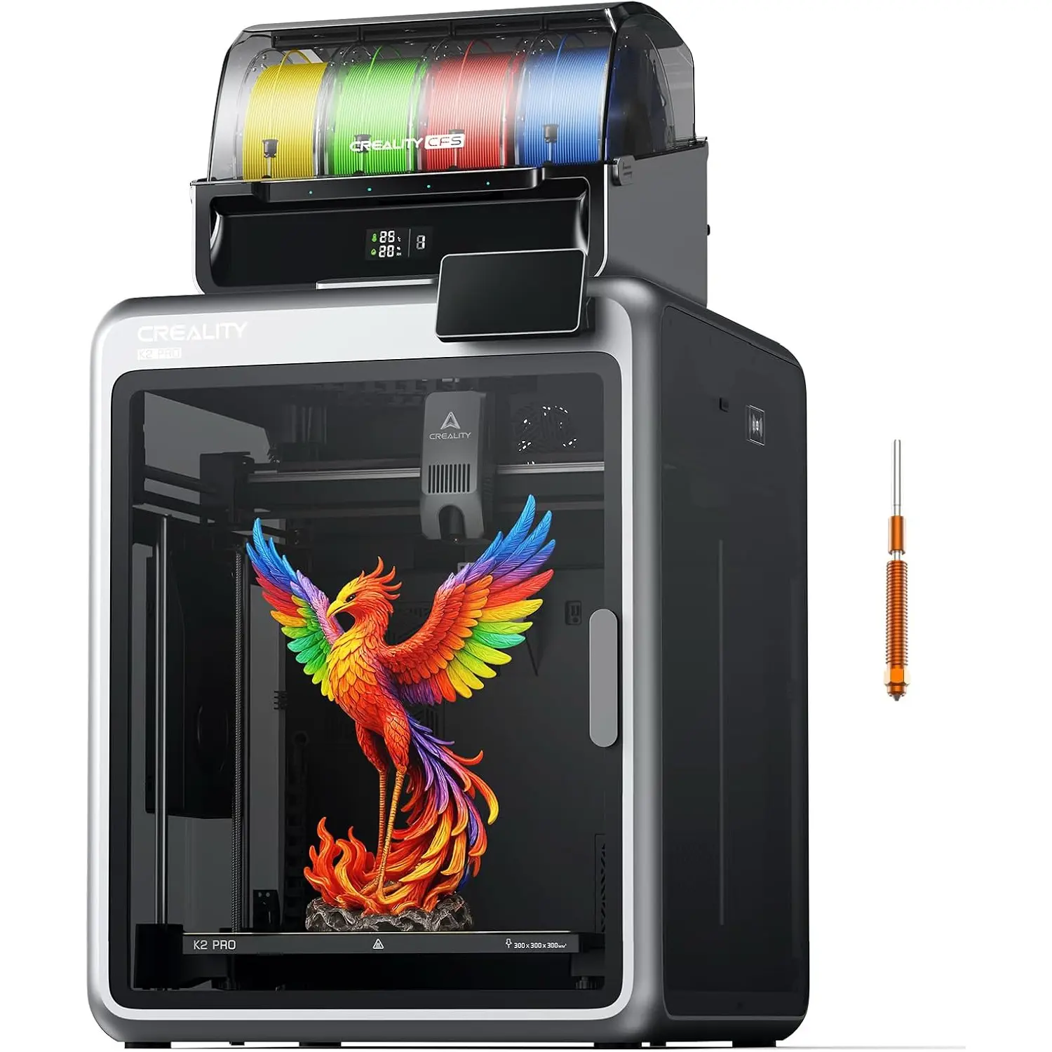 K2 Pro Combo (A) 3D Printer, Multicolor 3D Printer with CFS