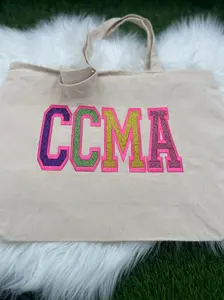 Canvas Glitter CMA Zip Tote Bag