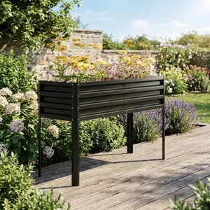 Elevated Metal Raised Garden Bed with Legs, 50×17×32 in Outdoor Planter Box with Self-Watering System
