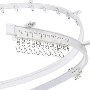 1-5m Flexible Curtain Track Ceiling Mount Silent Bendable Curtain Installation Guide Rail Door Screen Rail With Hook Accessories