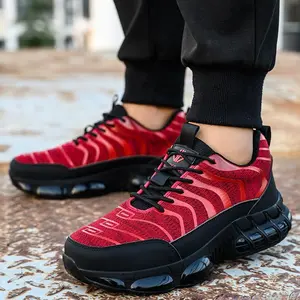 Men's Breathable Mesh Steel Toe Safety Work Sneakers - Shock-Absorbing Slip-Resistant Protective Footwear