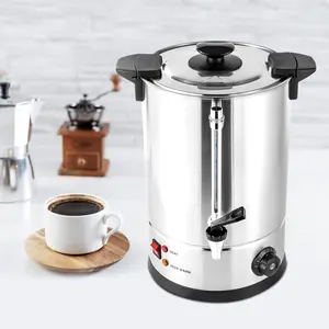 12/15/25L Coffee Maker Commercial Stainless Steel Electric Hot Water Boiler Coffee Boiler Tea Urn Thermostable Coffee Urn for Party Wedding Various Large Events