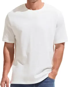 Men's Heavy Weight Crew Neck 100 Cotton Pique Thick T-Shirt