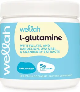 L-Glutamine Powder Unflavored (50 Servings) - 5g L-Glutamine Per Serving, Sweetened with Stevia