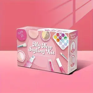 10-Piece Girls Pretend Makeup Set, Makeup Kit Set, Non-Toxic Safe Lipstick & Eyeshadow Toys, Birthday or Christmas Gift, Real Cosmetics Not Included