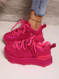 New Fashion Thick Sole Height-Boosting Casual Shoes, Full Rhinestones, Trendy Bright Rhinestone Leisure Shoes