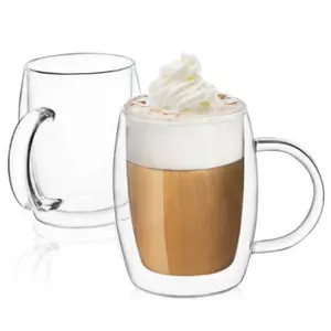 JoyJolt Savor Double Wall Insulated Glasses Espresso Mugs (Set of 2) - 5.4-Ounces