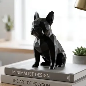 Custom Geometric Pet Statue – 3D Printed Low Poly Pet Sculpture, Modern Dog Decor