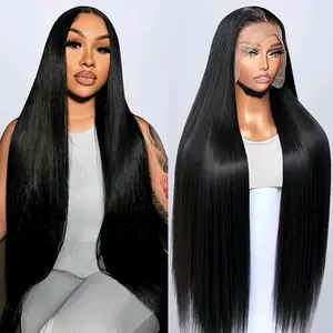 ERQQ HAIR 30inch/76cm 13x6 HD Synthetic Lace Front Wig for Women Long Straight Multiple Colors Wig 220% Density Pre Plucked Natural Hairline Synthetic Heat Resistant Fiber for Daily Party Use  Hd Wigs #SumemrVibes