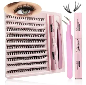 DIY Lash Extension Kit - Eyelashes for Makeup Application - Includes Easy Application- 200 pcs Clusters Lash Bond- Seal Makeup Tool For Gluing Lashes