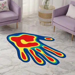 Irregular Printed Rug Velvet soft and comfortable patterned printed carpet, Abstract Area Rugs, suitable for multiple scenarios, available in various sizes, soft and non-shedding