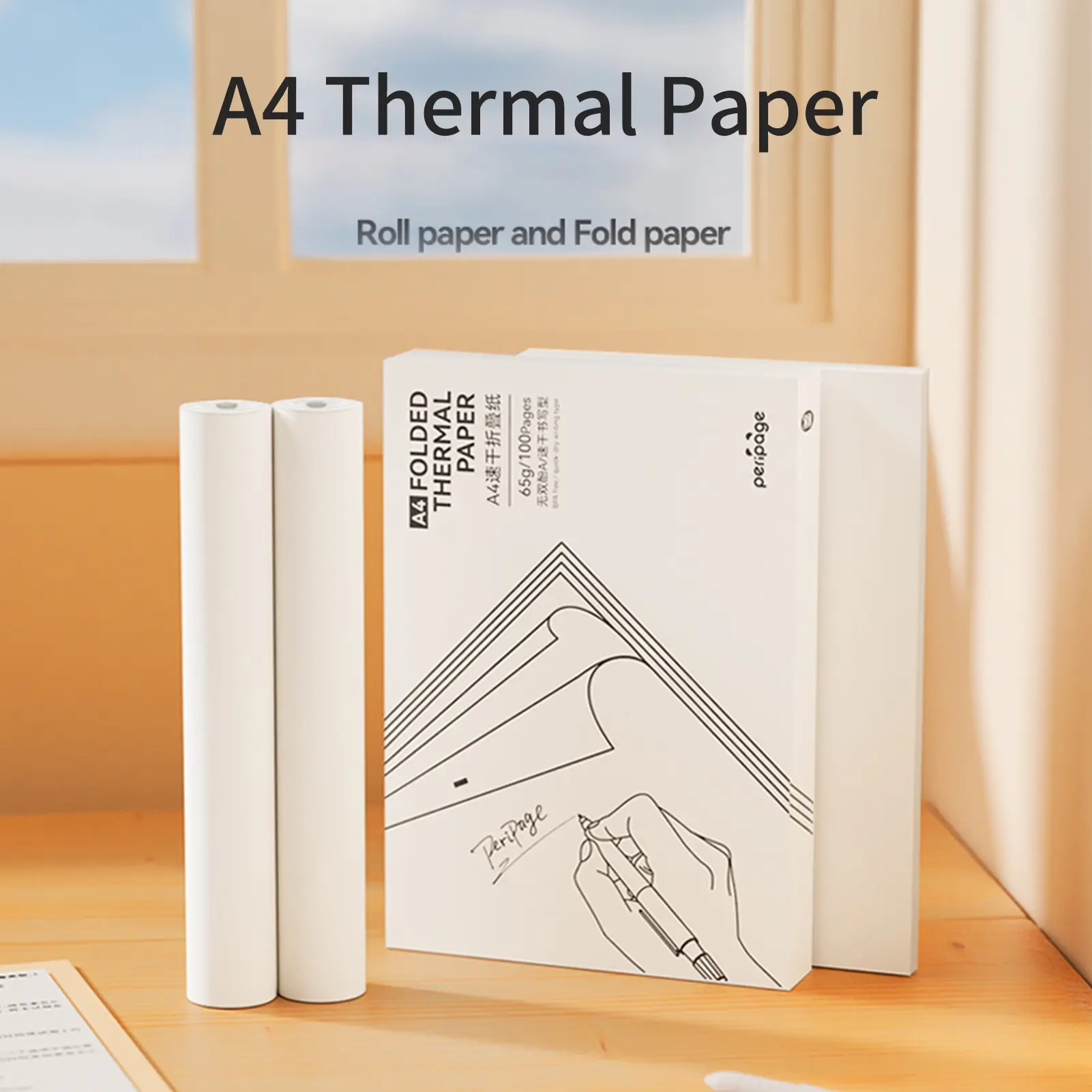 PeriPage Portable Thermal Printer Paper (2-Roll Pack) - Environment Friendly, Quick-Dry, 210x30mm, 7.45m/24.4ft, 2-3 Years Shelf Life, Compatible with PeriPage A40 Thermal Printer & Label Maker, for Lists, Printing Photos