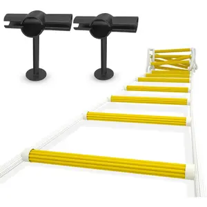 8ft Fire Escape Rope Ladder with Stand-Off Stabilizers Emergency Extension Ladder Weather Resistant with Spring Hooks Fast to Deploy Easy to Use Compact Lightweight Durable for House