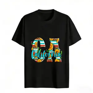 California Vibes Graphic Design Women's Graphic Tee Boho Chic Style Cotton Regular Fit Crew Neck Short Sleeve Casual Fashion T-Shirt For Summer Wear rachel new outfit