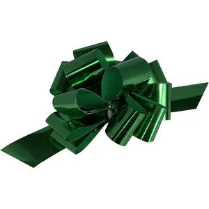 Metallic Emerald Green Pull Bows - 5" Wide, Set of 10, Christmas Ribbon, Gift W GiftWrap Etc.