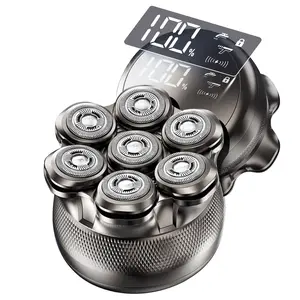 Latest Model 7D Bald Head Shaver, Electric Shaver for Menwith Detachable Head, IPX7 Waterproof Wet & , LED Display,Safe Head Shaver， Type-C ChargingPerfect Gift for Dad Him Men smooth shave cordlessrechargeable bald head razor Flawless