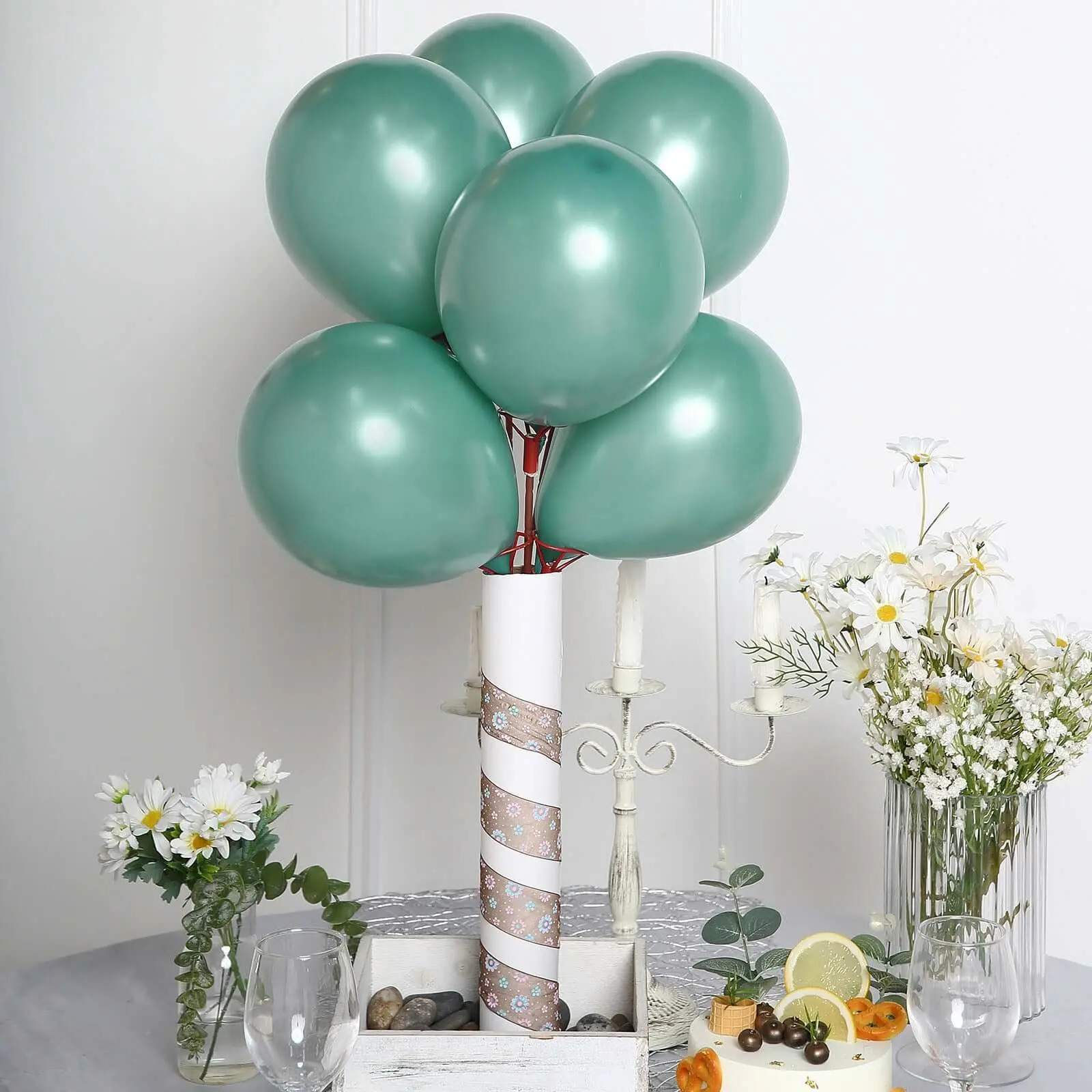 25-Pack 10" Matte Pastel Dusty Blue Helium-Air Latex Party Balloons for Balloon Garland, Birthday Party Decor, Wedding Supplies