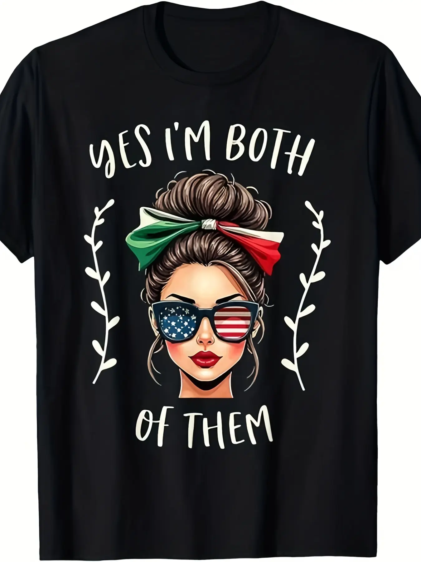 Half Mexican American Yes I'm Both of Them Mexico USA Flag T-Shirt, Hoodie, SwtSame style for men and women 2025 summer short-sleeved printed T-shirt pure cotton 220G, Heritage Fashion, Statement Tee, Retro Design, Unisex Fashion, Lightweight Fabric