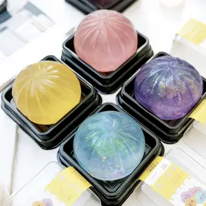 New Dumpling Squishy 1PC Soft TPR Stress Relief Fidget Toy for Kids Cute Emoji Squeeze Toy Perfect Gift for Valentine’s Day & Easter Safe Durable Material Orange Green Purple Pink