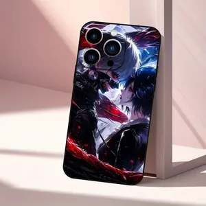 iPhone Case Tokyo Ghoul iPhone Case Pattern, Shockproof with Lens Protection, Black TPU, Compatible with iPhone 11/ 12/ 13/ 14/ 15/ 16 17 Air Pro Max Case, Unisex Gift