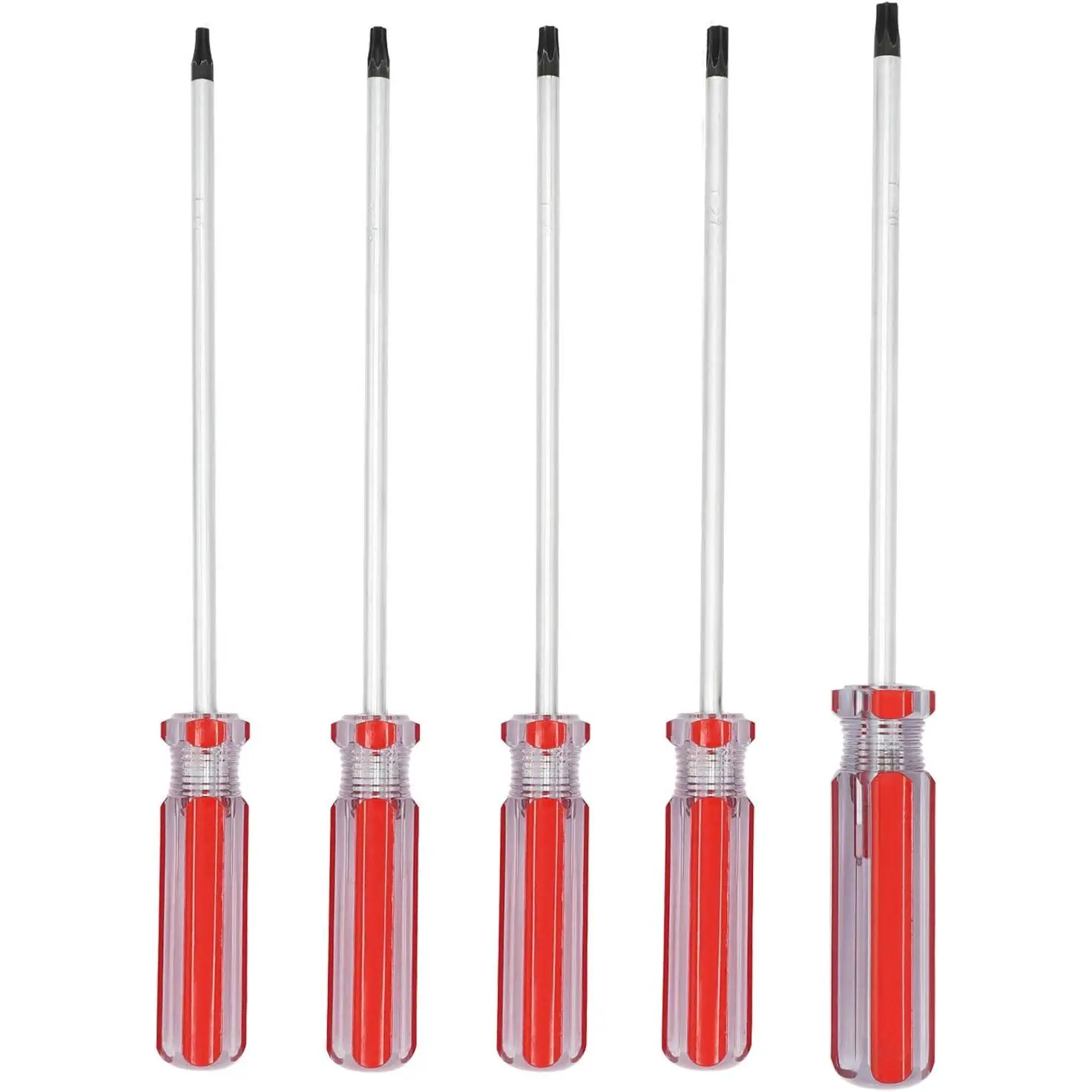 T15 T20 T25 T27 T30 Torx  Set, 6inch  Torx Driver  Bit Screwdrivers for  Repairing, Automobile Tools and  Appliances,5-