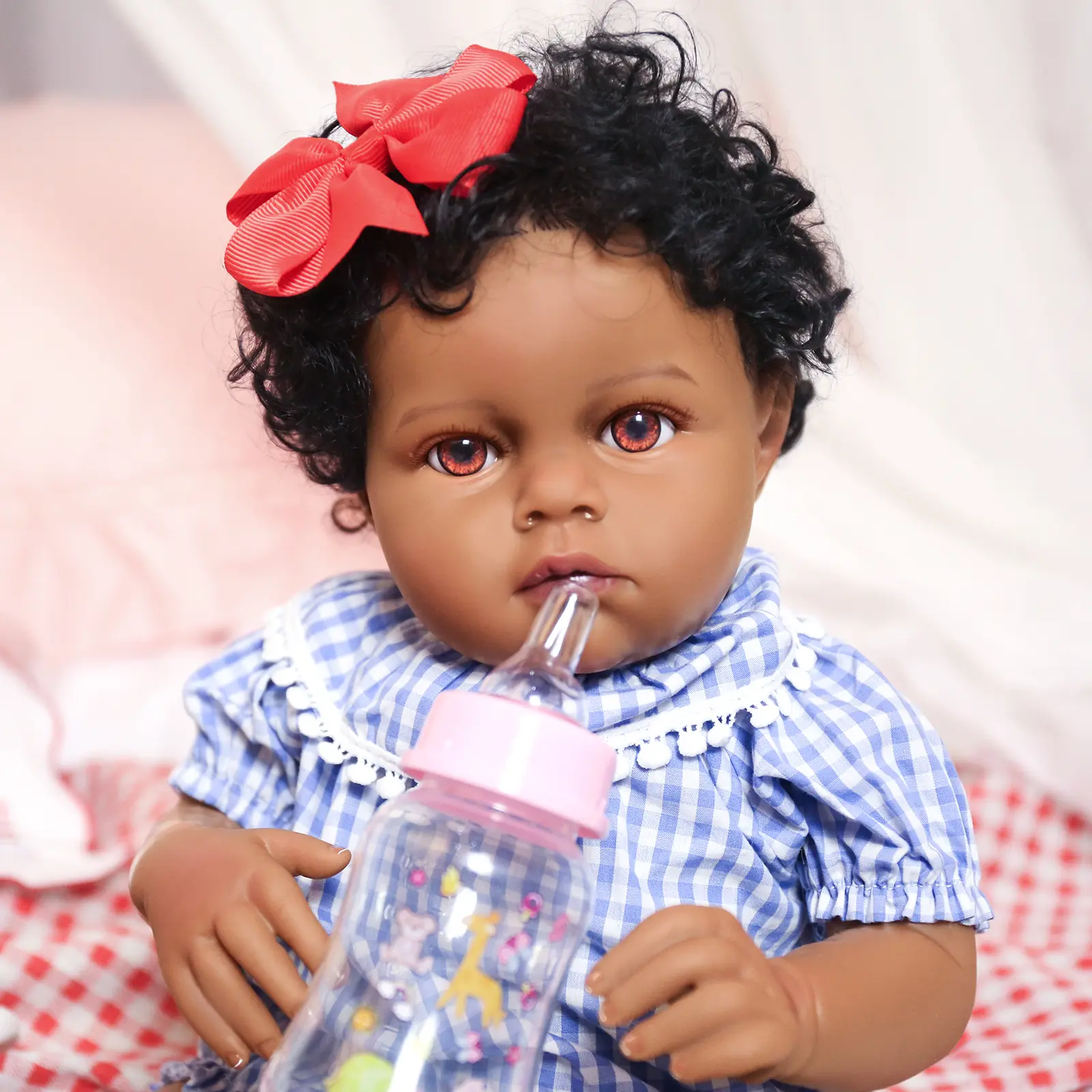 #mothersdaygift [WOOROY] Reborn Baby Doll - 18 In Lifelike Baby Doll Tatiana, Africa American Skin, Black & Brown Skin Color, Cute Toddler Doll, Perfect Christmas & Birthday Gift for Kids Ages 3+