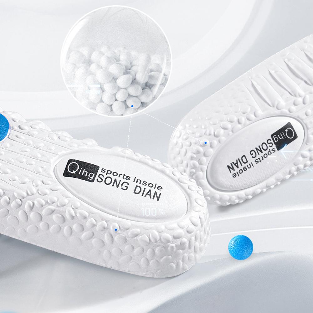 2Prs Per Pack Air Cushion Sport Insoles with High-Elastic TPE Heel Cushion, Shock-Absorbing & Sweat-Wicking Design, Provides All-Day Comfort & Relief for Heel Discomfort, Ideal for Running, Walking, Hiking & Daily Wear