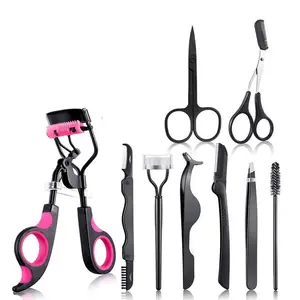 9 Counts Eyelash Curler Set with Comb, Wide Angle Edge Brush, False Lashes Clip, Makeup Tool Kit, Beauty Curly Set
