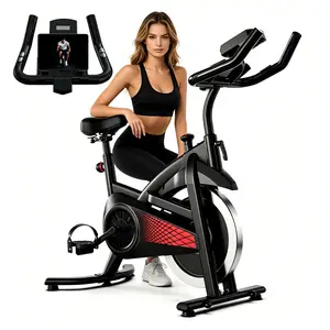 SAYGOGO Exercise Bike with Felt Brakes & Belt Transmission Stationary Bike for Home Use 300 lb Weight Capacity LED Display & Adjustable Seat Indoor Cycling Spin Bike Workout