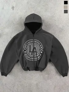 Men's Zip-Up Hoodie – LA California Graphic Sweatshirt, Heavyweight Fleece, Soft & Warm, Full Zip, Kangaroo Pockets, Ribbed Cuffs & Hem, Streetwear Casual, Black/Grey Options – Men's Hoodie, Graphic Hoodie, Men's Zip-Up Hoodie, LA Hoodie