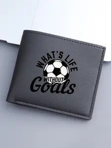 Men's Short Wallet with Football Player Print, Stylish Bifold Design with Multiple Card Slots, Great for Sports Enthusiasts