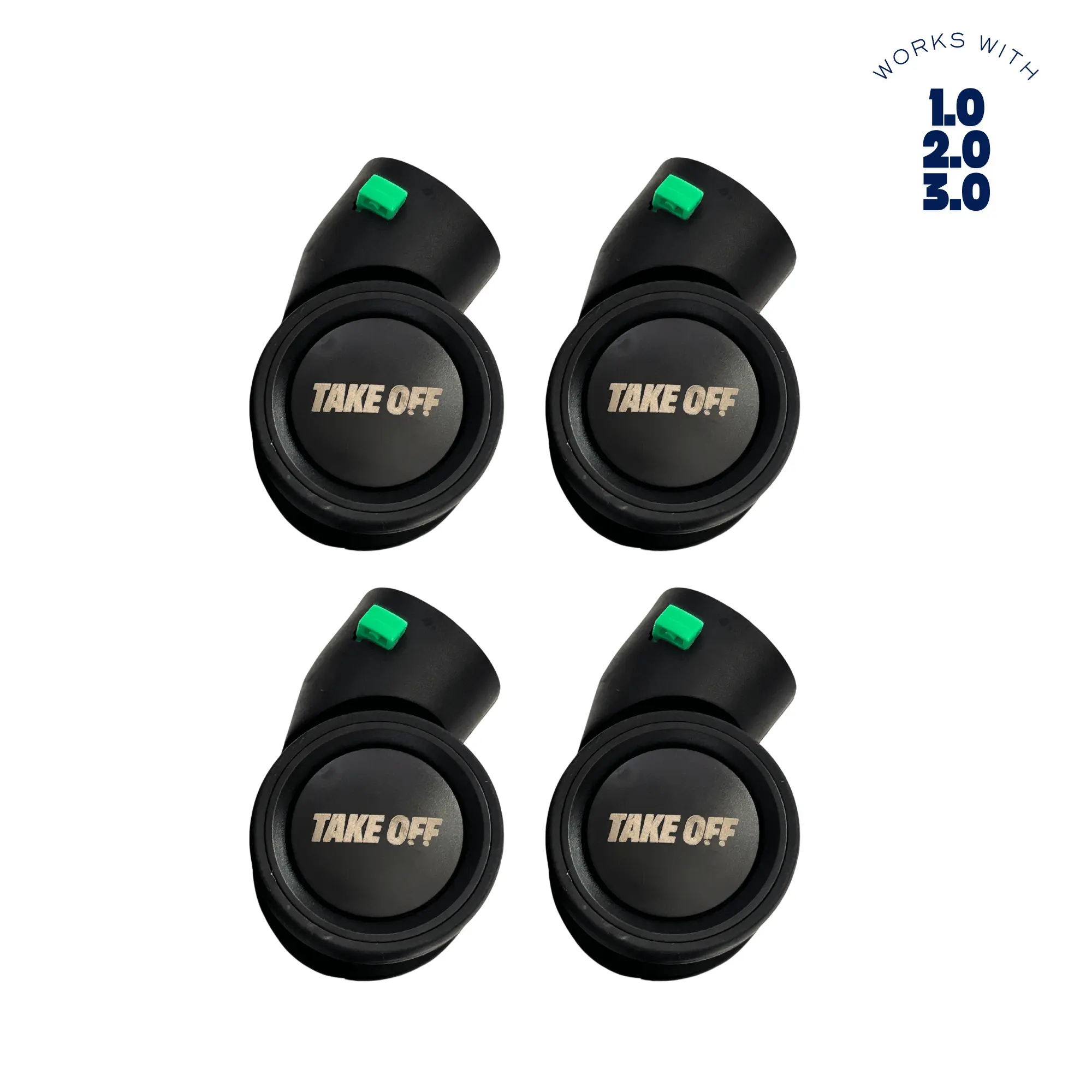 Green Tab Double Wheels Set - 4 Pack