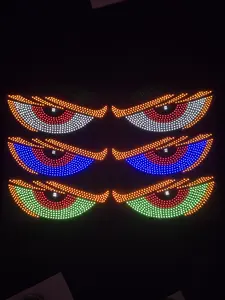 USB Powered LED Devil Eyes for Cars - Customizable Illuminated Emblem & Led Grill Emblem, Dynamic Car Decals Window Display, Universal Car Accessories & Led Lights for Trucks SUV