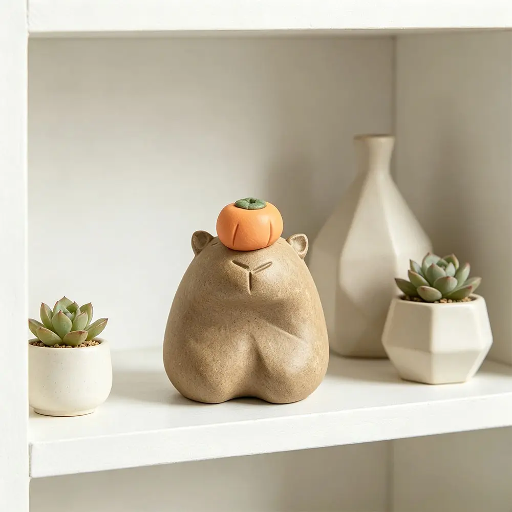 Cute Capybara Ceramic Desktop Ornament, Creative Home Office Decor, Healing Item, Unique Birthday Gift for Friends and Classmates