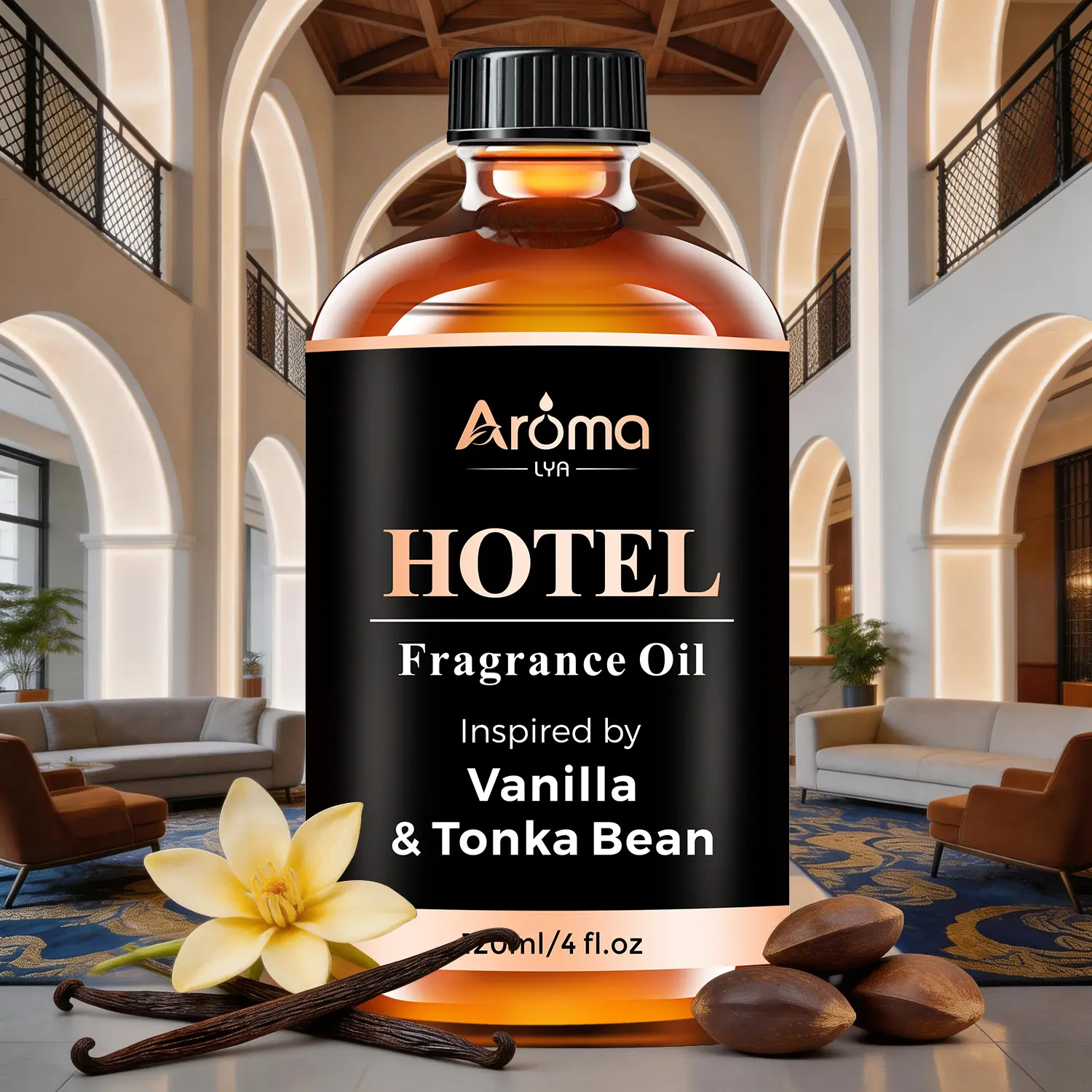 Hotel Essential Oil Inspired by Vanilla & Tonka Bean Fragrance Oil for Diffusers, Candle Making, Air Freshener, Car Diffuser Long-Lasting Scent