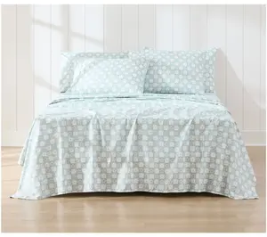 Lush Decor Daisy Checkered Sheet Set Aqua 6Pc Set Queen