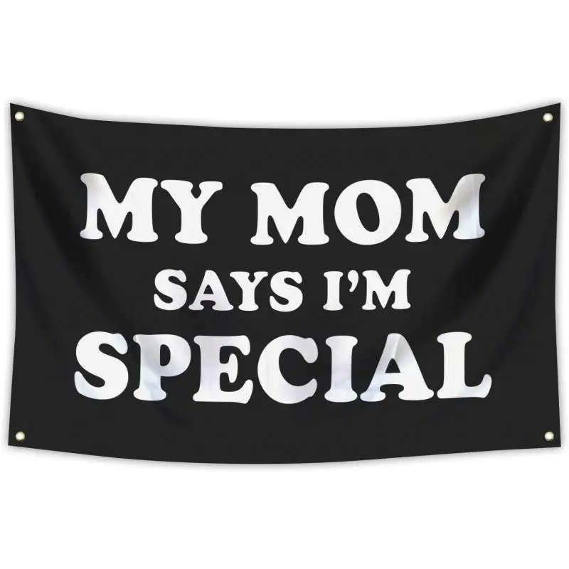 Summerwins "My Mom Says I'm Special" Text Print Flag Backdrop Tapestry, Family Man Den & Bedroom Home Decor Supply