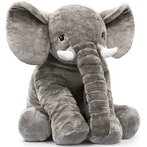 Infinitely Pillow Toy - Soft Stuffed Toy for Kids, 24-Inch Elephant Plush, Premium Ultra-Soft Plush Fabric, Fast Shipping, Gray Color Option