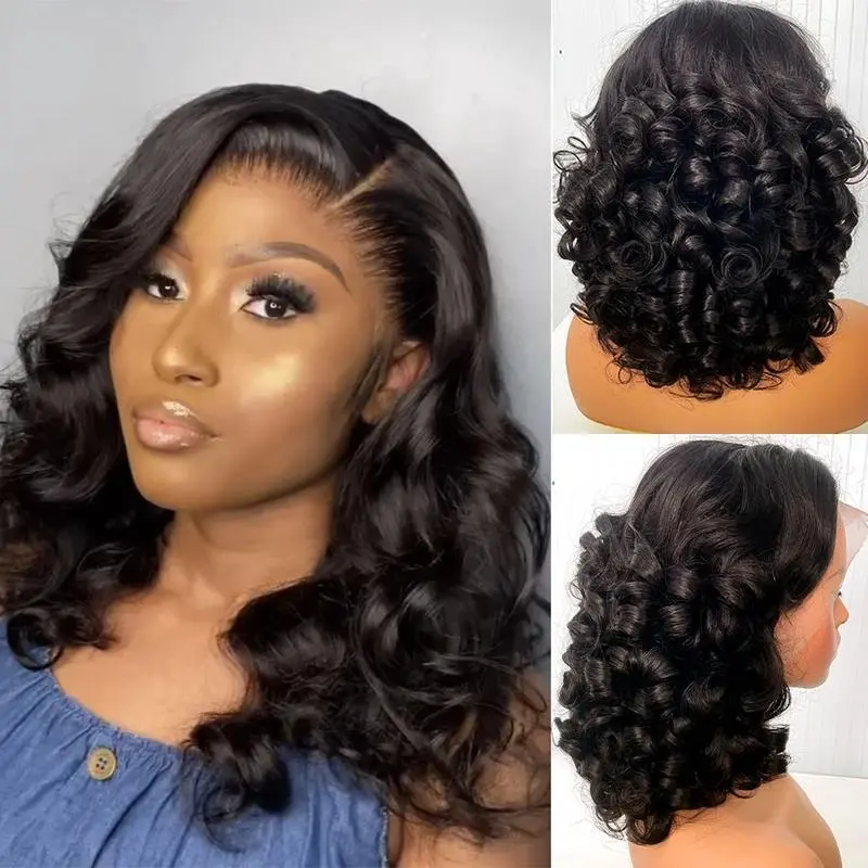 Human Hair Lace Front Wig - Super Double Drawn, Nature Look Fashion Accessory for Hair Enhancement