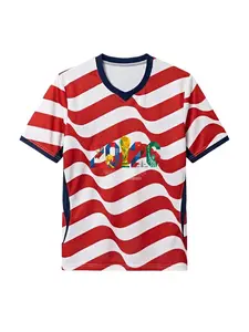 2026 World Cup USA Fan Jersey | Patriotic Striped Mesh T-Shirt—Quick-Drying and Breathable, Designed for Outdoor Match Days. Stay cool throughout the entire game while proudly displaying your team spirit!