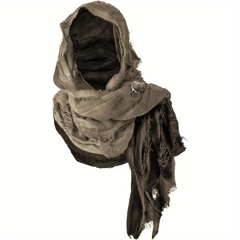 Unisex Woven Flax Hooded Cloak, Medieval Viking Fantasy Costume with Brooch Pin for Cosplay, Halloween & Thanksgiving, Accessories, Costume Use, Clothes, Medieval Look, Christmas, Funky Theme, Cosplayers