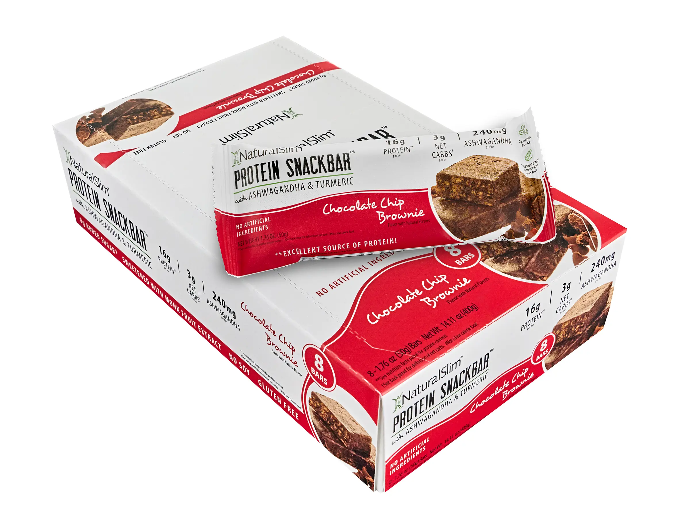 NaturalSlim Protein Snackbar Chocolate Chip Brownie bars NaturalSlim Protein Snackbar Chocolate Chip Brownie bars