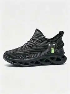 Men's Casual Shoes, Breathable Mesh Running Sneakers, Knitted Running Shoes, Comfortable Sporty Design, All-Season Footwear, Fashionable Male Athletic Shoes, Jogging Shoes, Gym Shoes, Shoe For Runners
